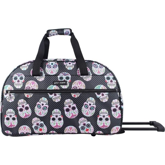 Betsey Johnson skull rolling suitcase - Picture 2 of 6